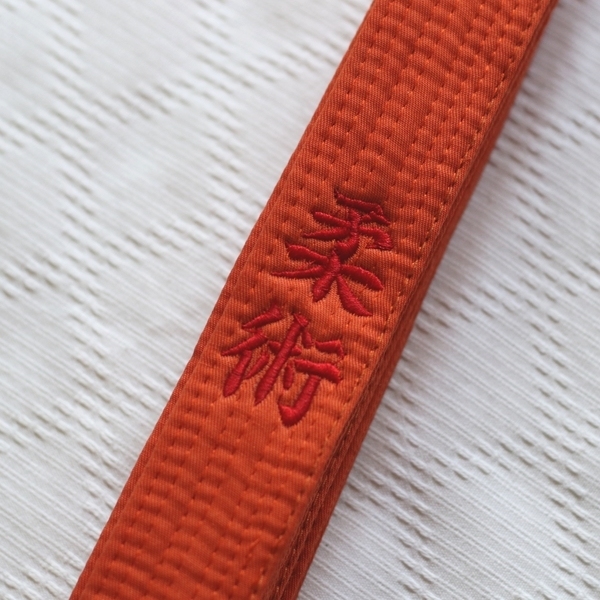 BELT / OBI for JU JITSU - ORANGE - EMBROIDERY