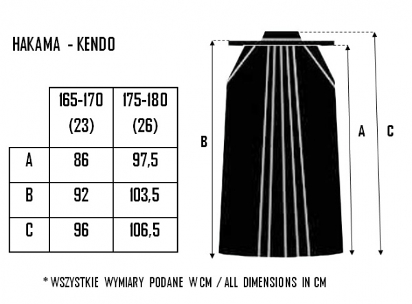 HAKAMA do KENDO - czarna